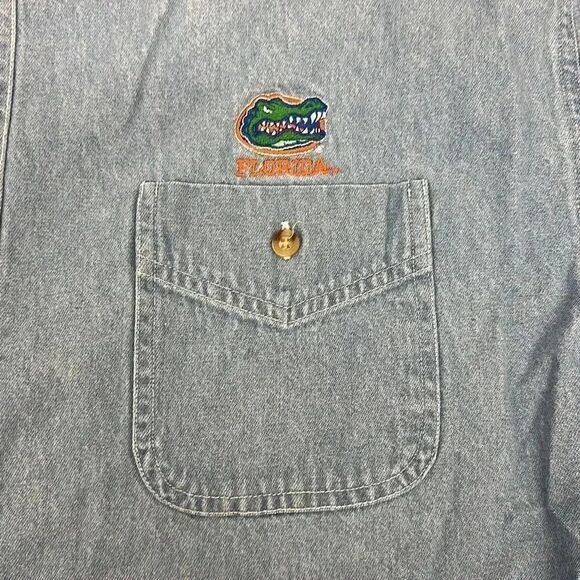 Florida Gators Denim Button Down Shirt- Crable Sportswear - Picture 2 of 5
